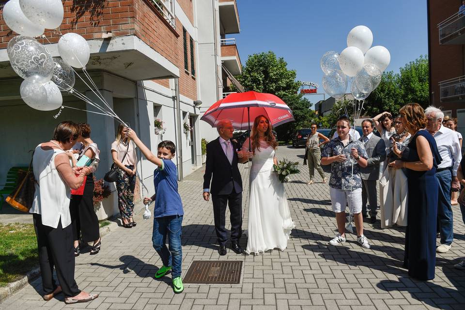 Foto arrivo sposa