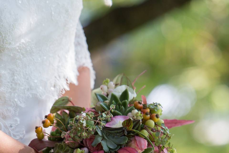 Bouquet green con succulente