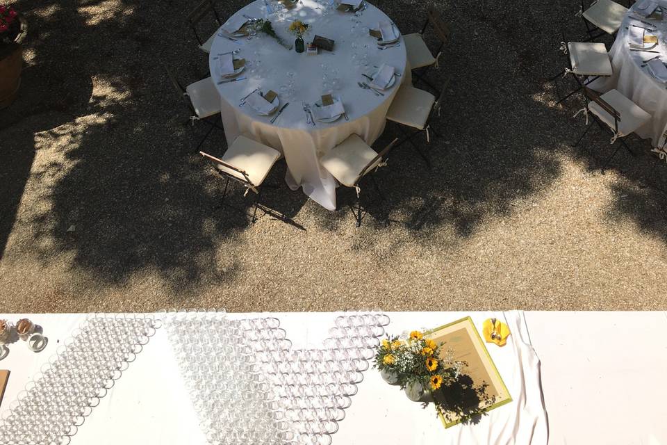 Pranzo sul retro della villa