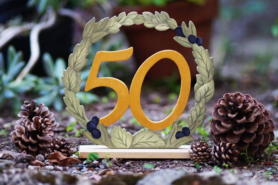 Cake topper 50 ghirlanda