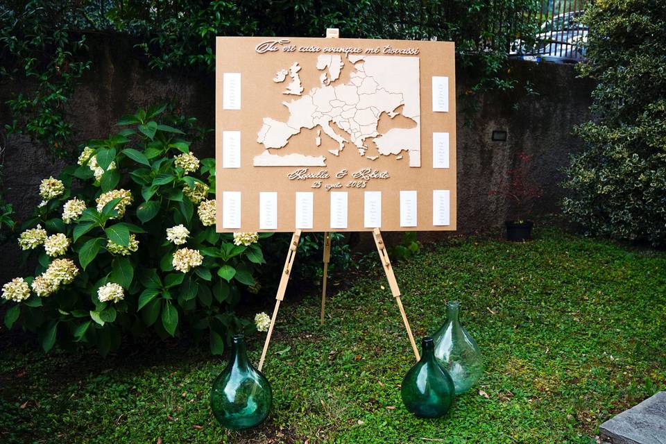 Tableau mariage tema viaggio