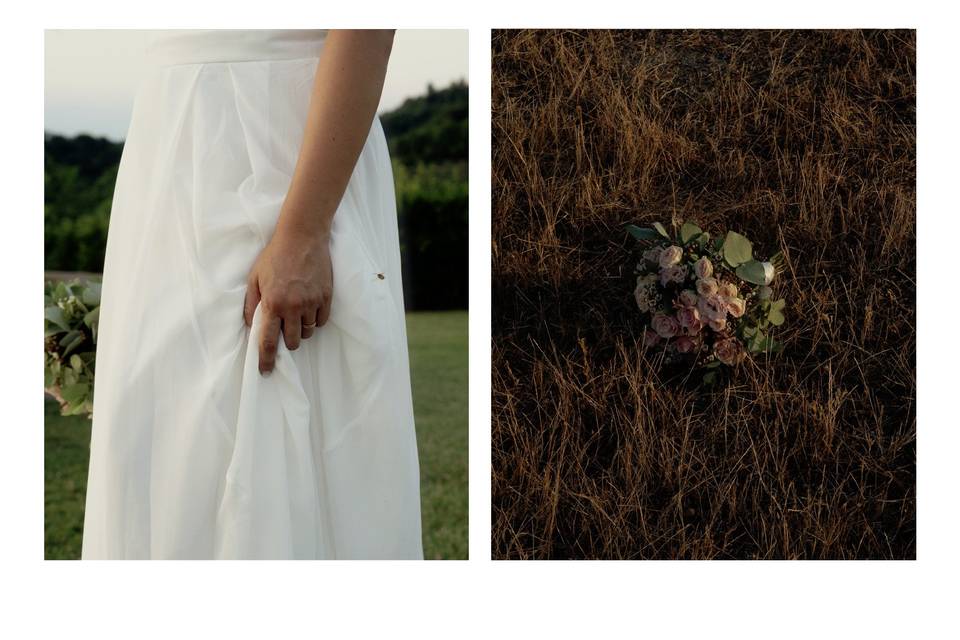 Sposa e il suo bouquet