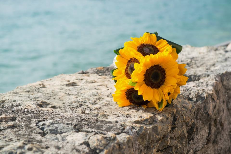 Bouquet con girasoli