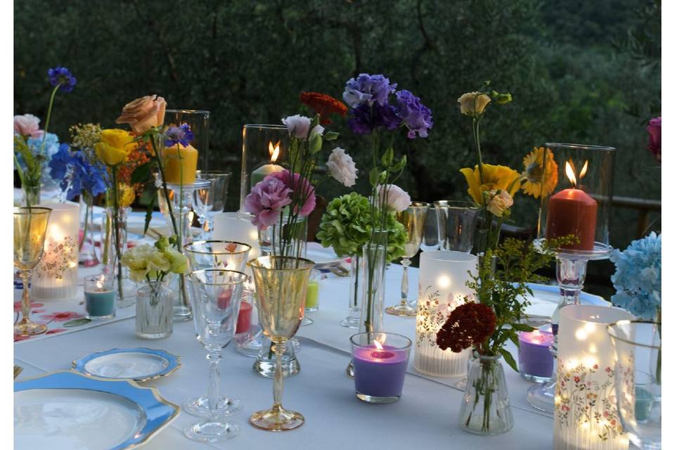 Mise en place giardino piscina