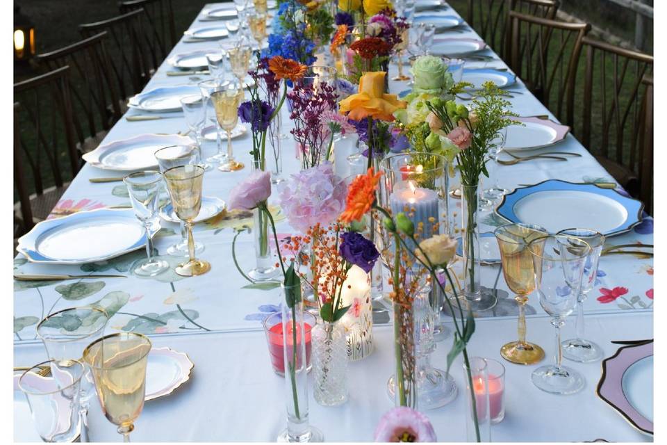 Mise en place giardino piscina
