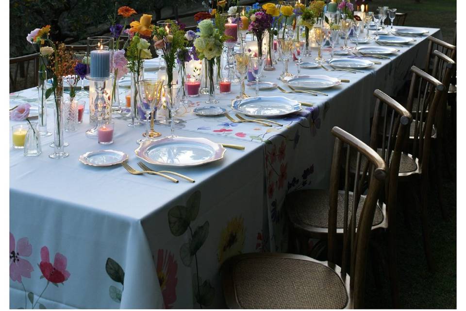Mise en place giardino piscina
