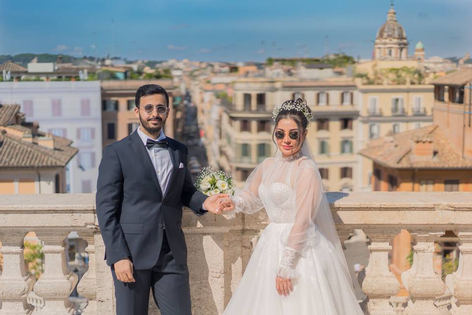 City shoots for wedding couple