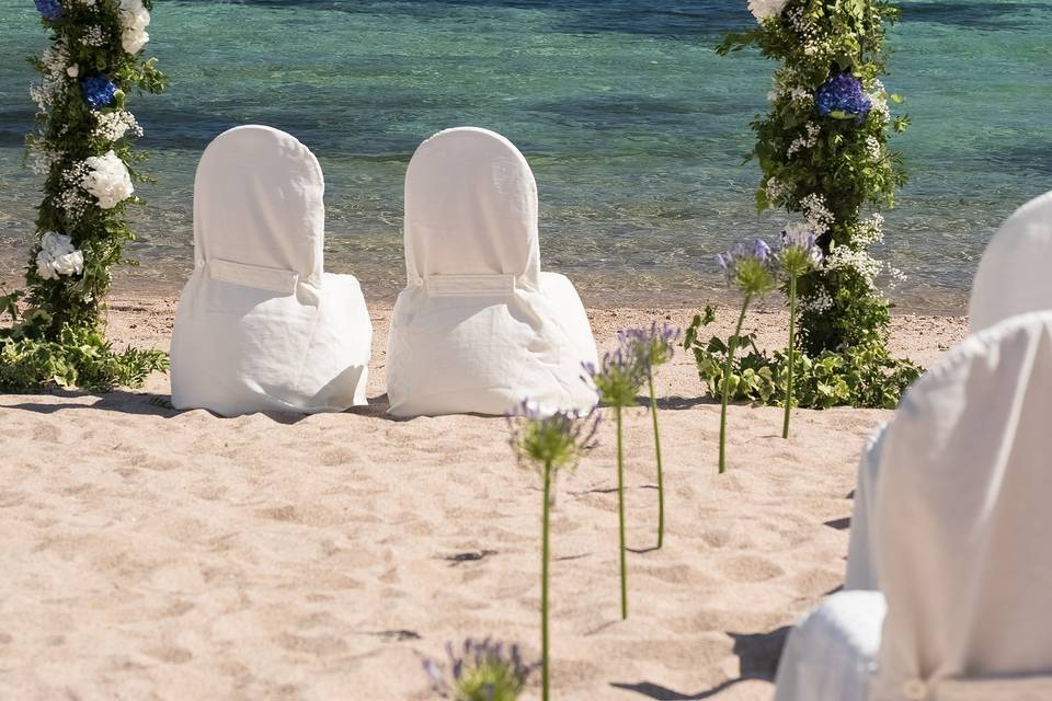 Beach wedding ceremony