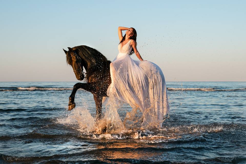 Bride with horse - Isola Verde