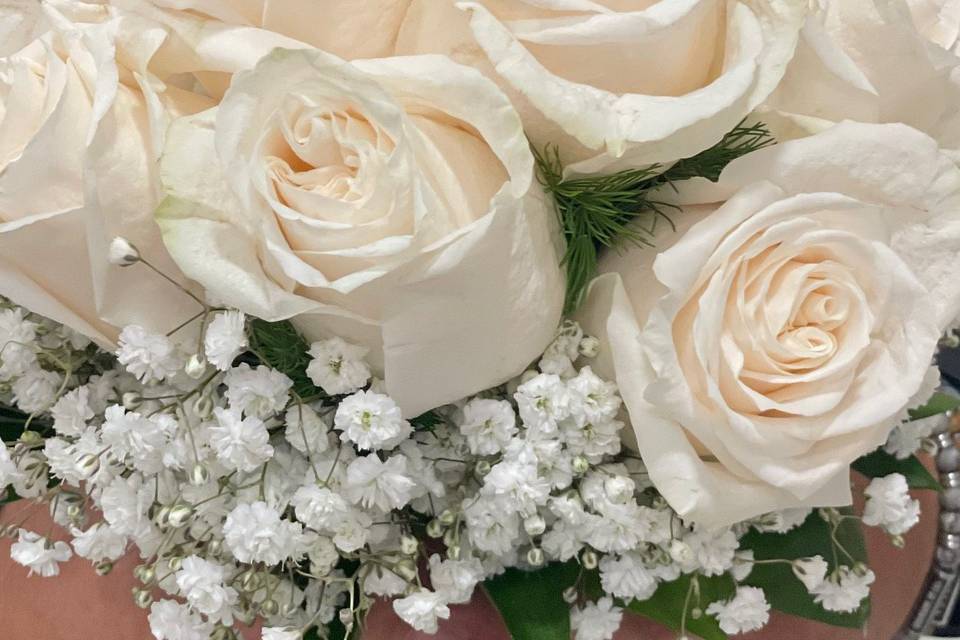 Rose vendela e gypsophila