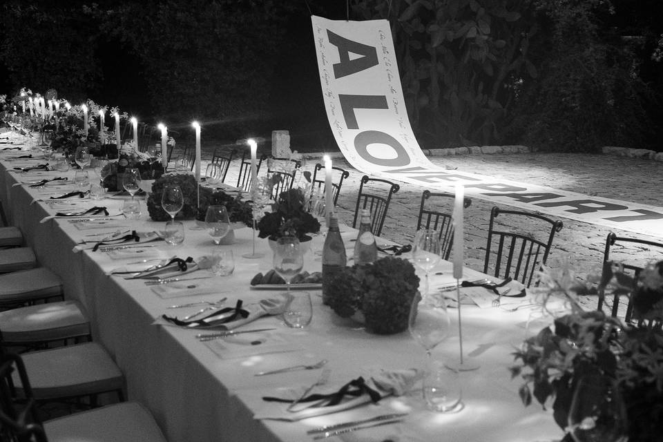 Allestimento tavolo imperiale