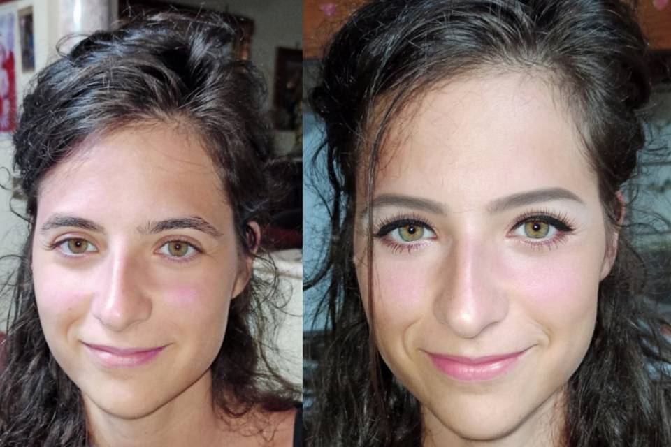 Prima e dopo trucco naturale