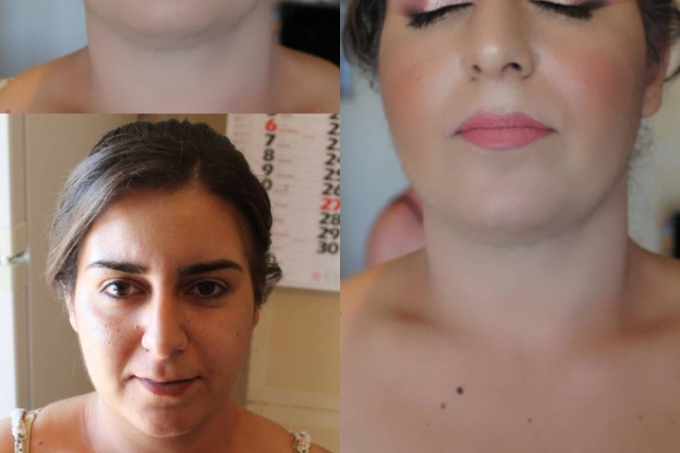 Prima e dopo trucco cerimonia