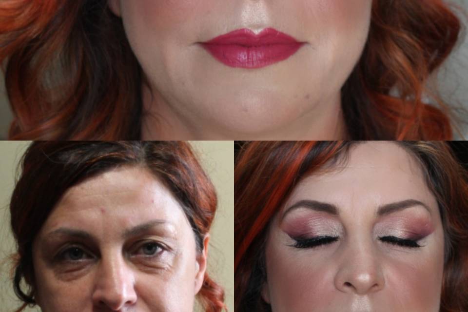 Prima e dopo trucco cerimonia