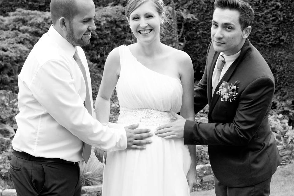 The bride is expecting