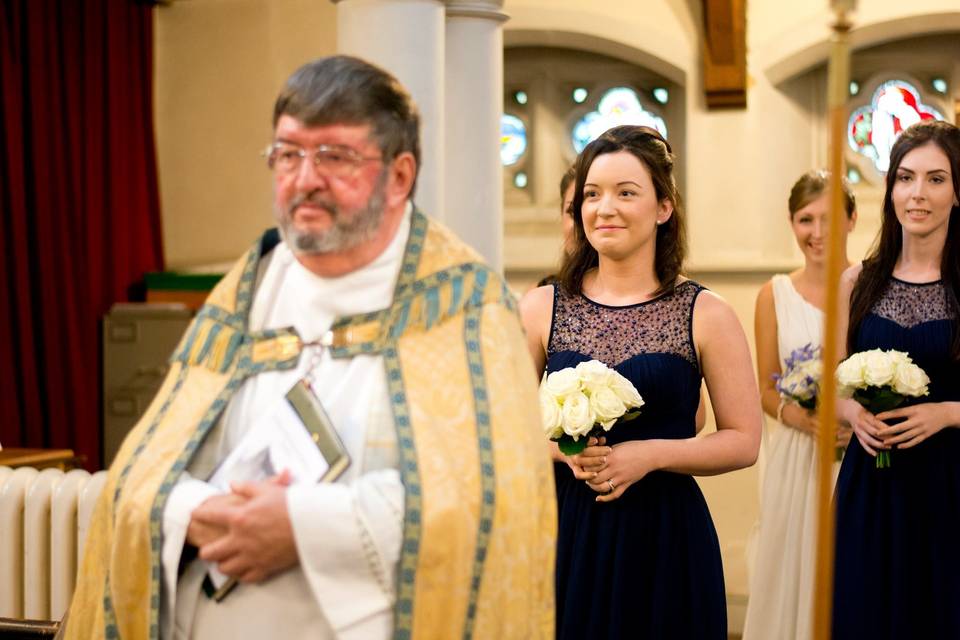 The bridesmaid entrance