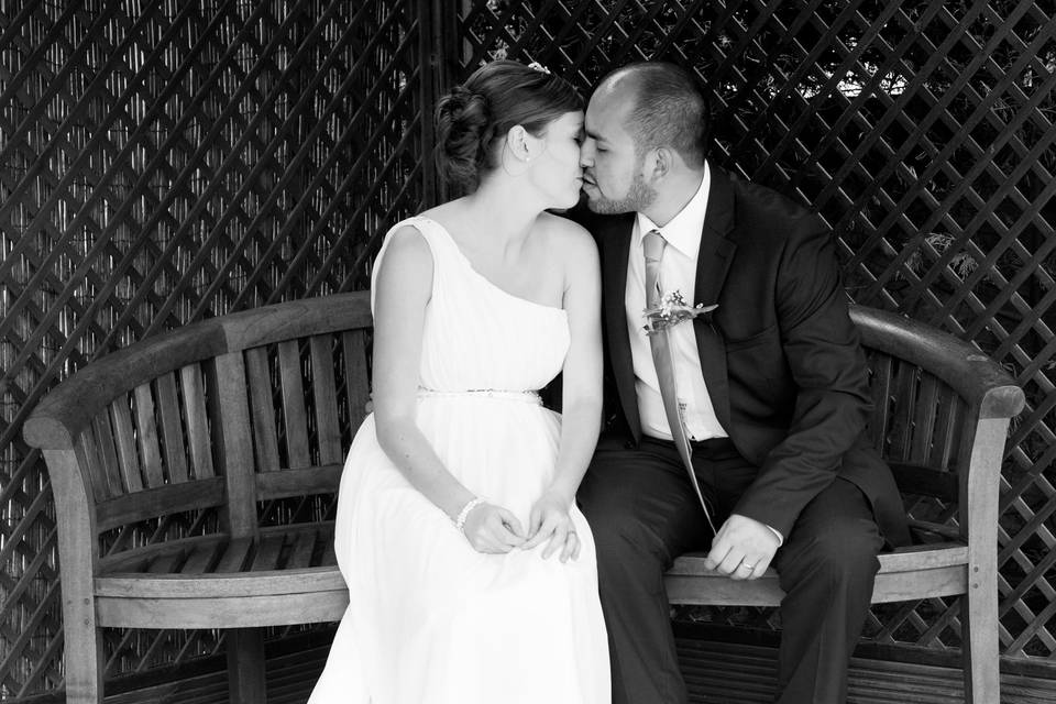 Their first kiss as MR and MRS