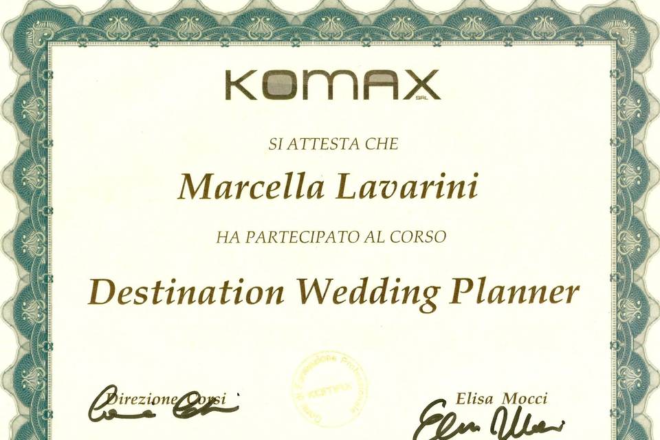 Attestato Destination Wedding