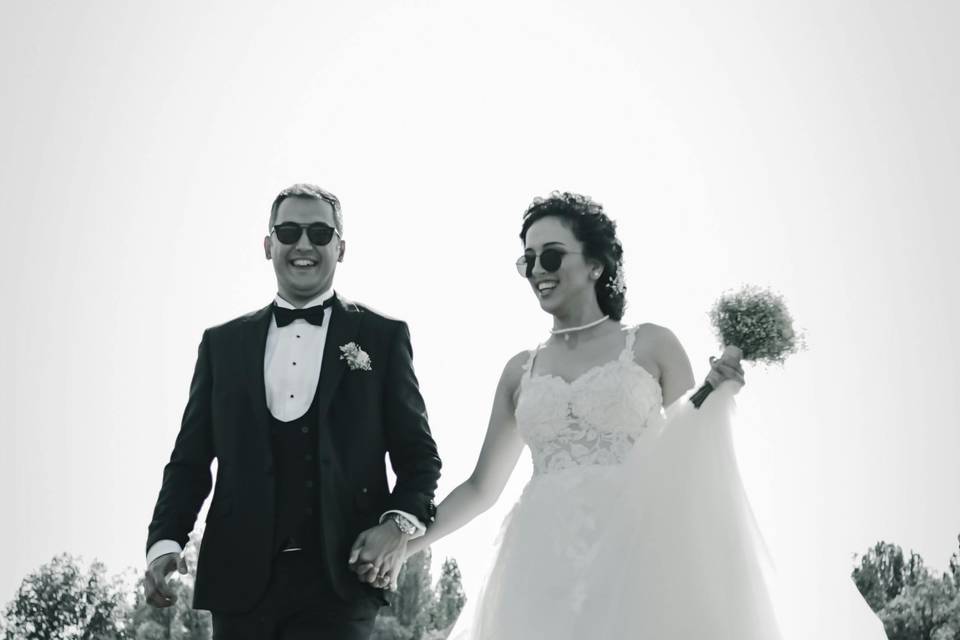 Coppia di sposi festa