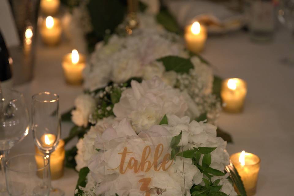 Candle and flowers