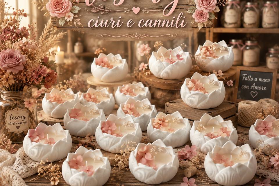 Candles fiori di loto
