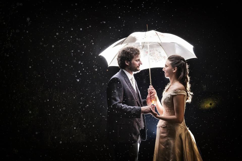 Rainy wedding