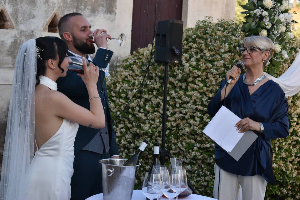 Rito del vino Piero e Federica