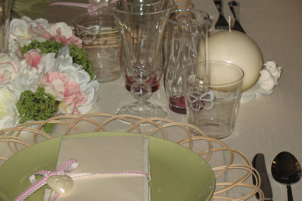 Mise en place rosa-verde