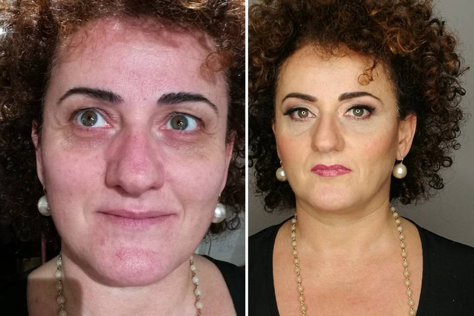 Prima e dopo makeup correttivo