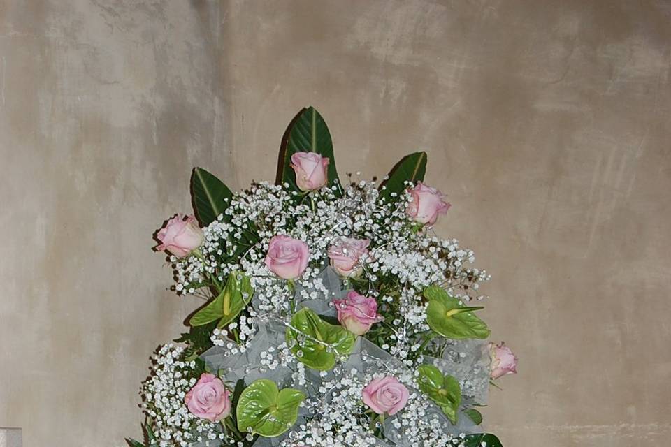 Bouquet Sposa rose e perline