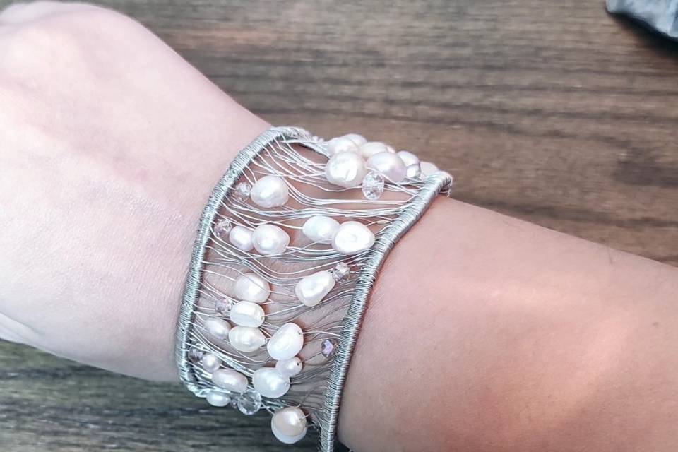 Maxi bracciale perle e cristal