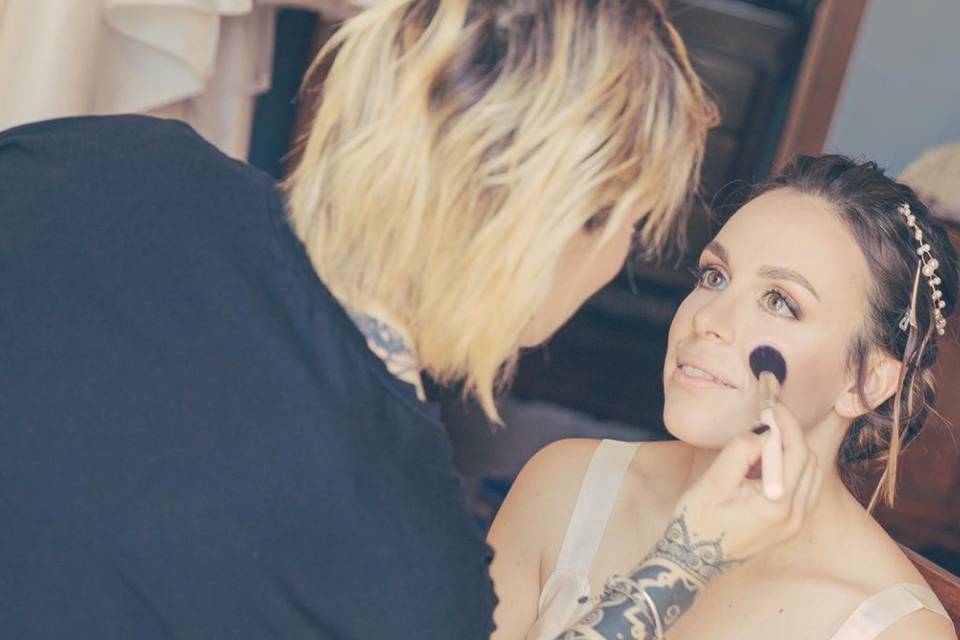 Bride getting ready