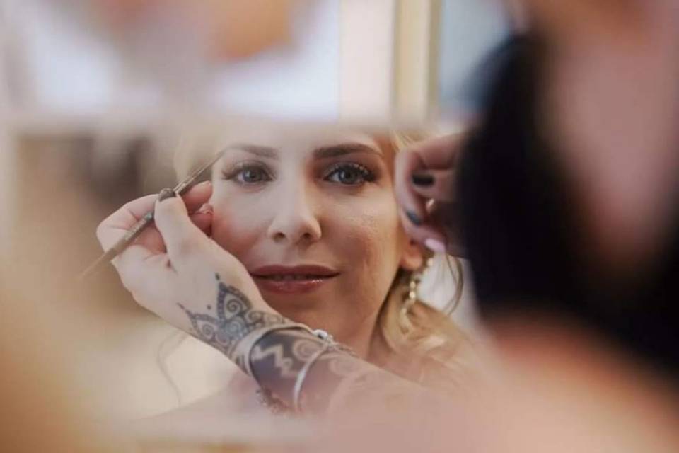 Bride getting ready