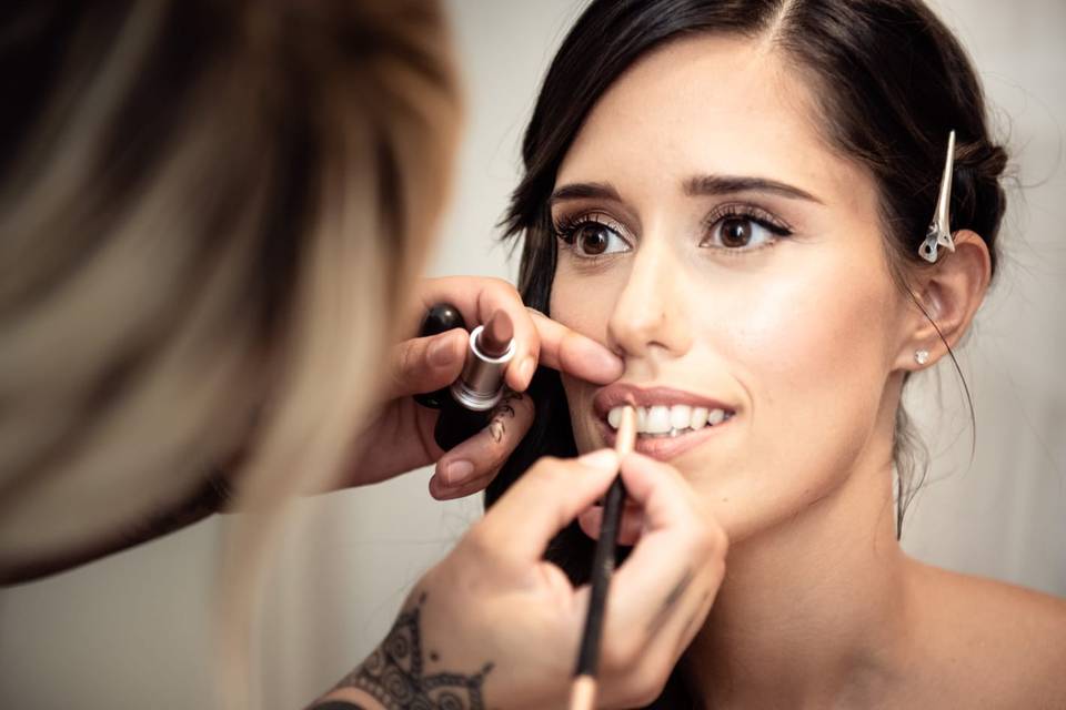 Bride getting ready