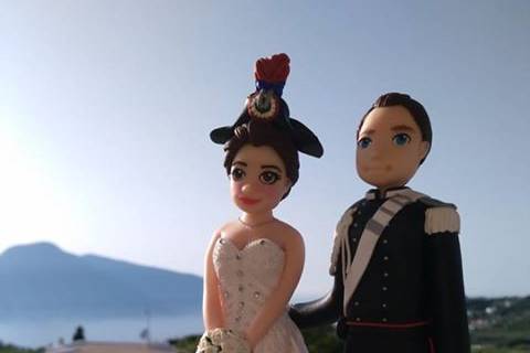 Cake Topper sposi fimo