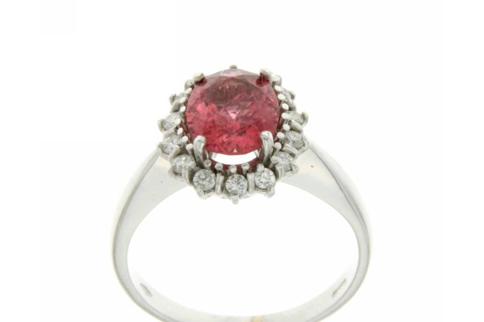 Anello nuziale rubellite