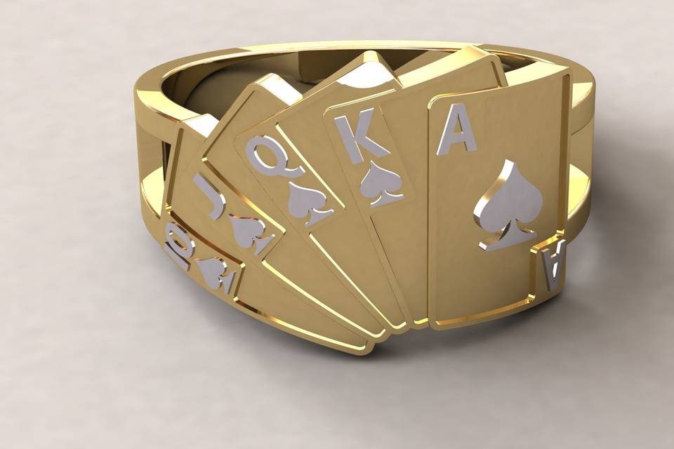 Anello  poker in oro