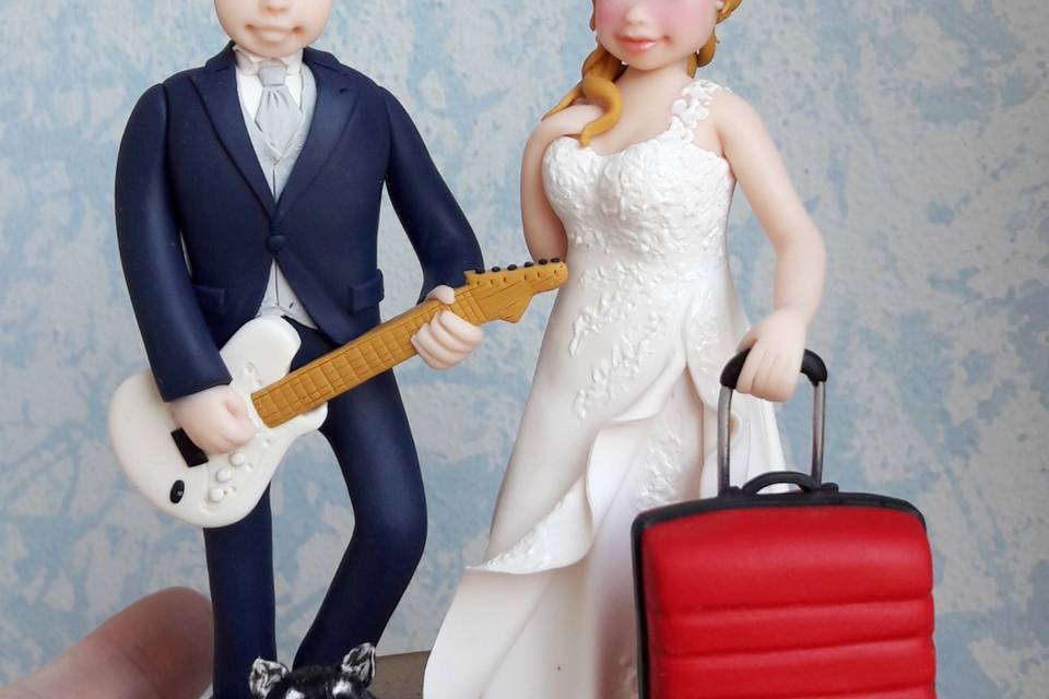 Cake Topper sposi fimo