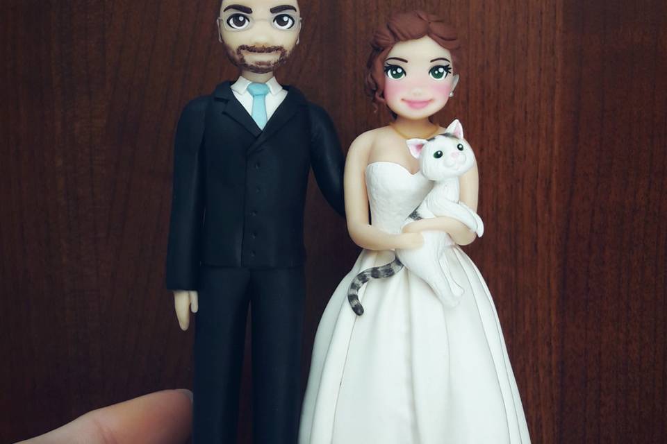 Cake Topper sposi fimo