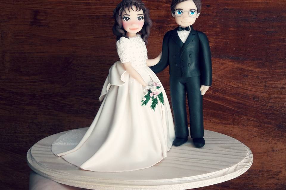 Cake Topper sposi fimo