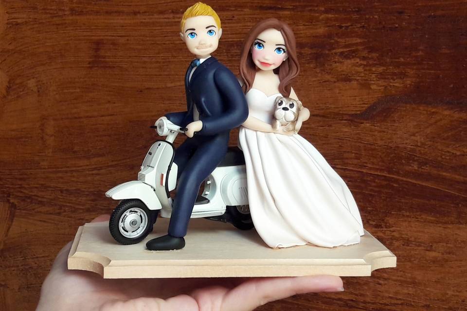 Cake Topper sposi fimo