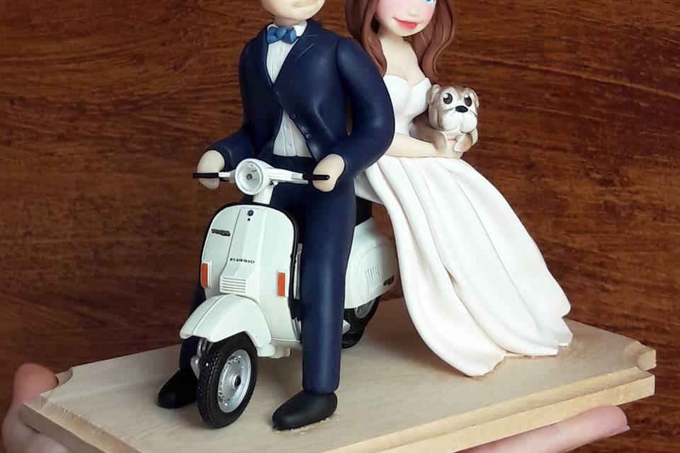 Cake topper fimo vespa