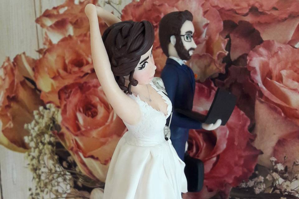 Cake Topper sposi fimo