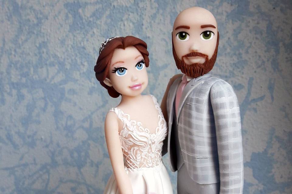 Cake Topper sposi fimo