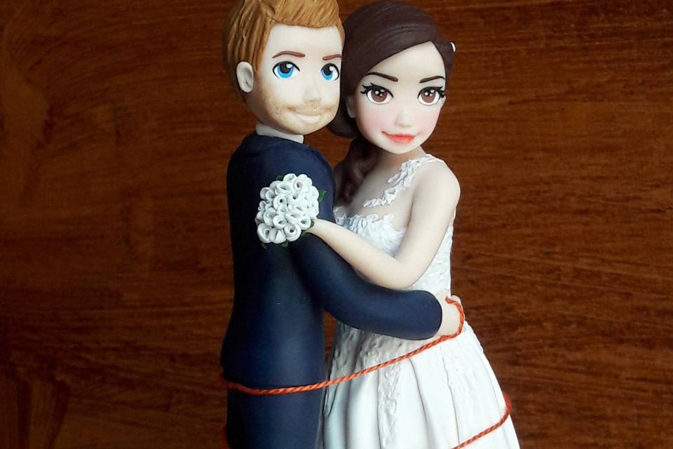 Cake Topper sposi fimo