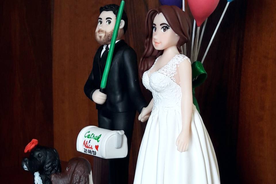 Cake Topper sposi fimo