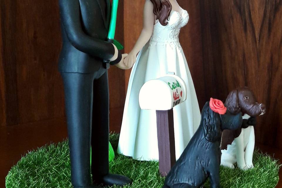 Cake Topper sposi fimo