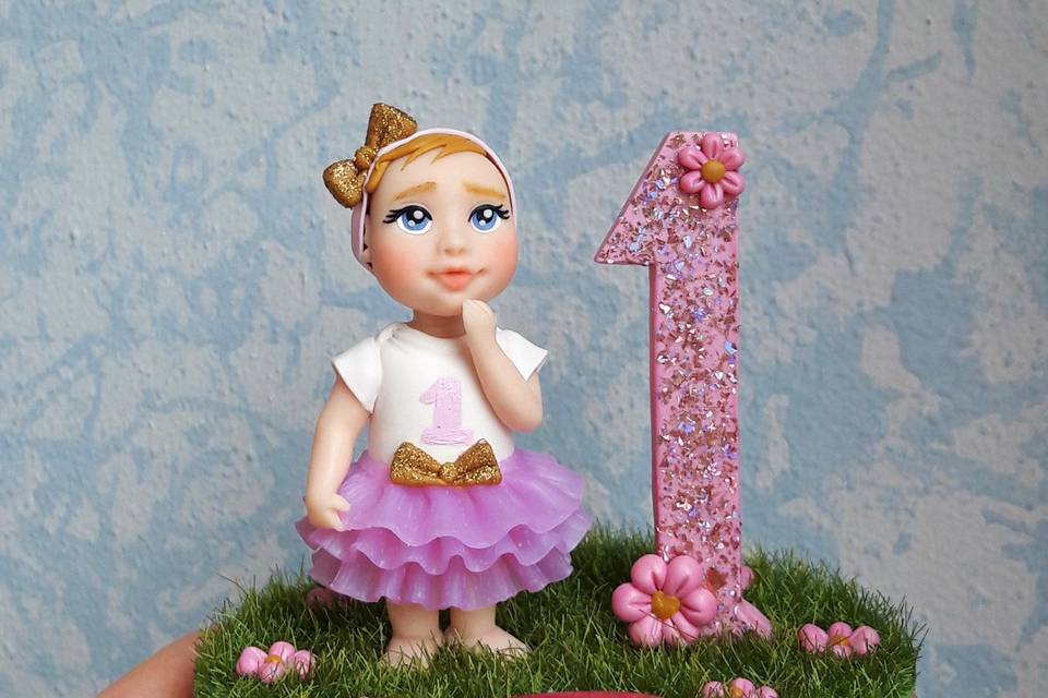 Cake topper bimba fimo