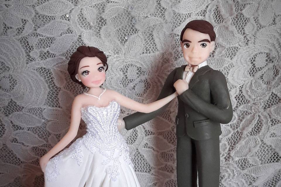 Cake Topper sposi fimo