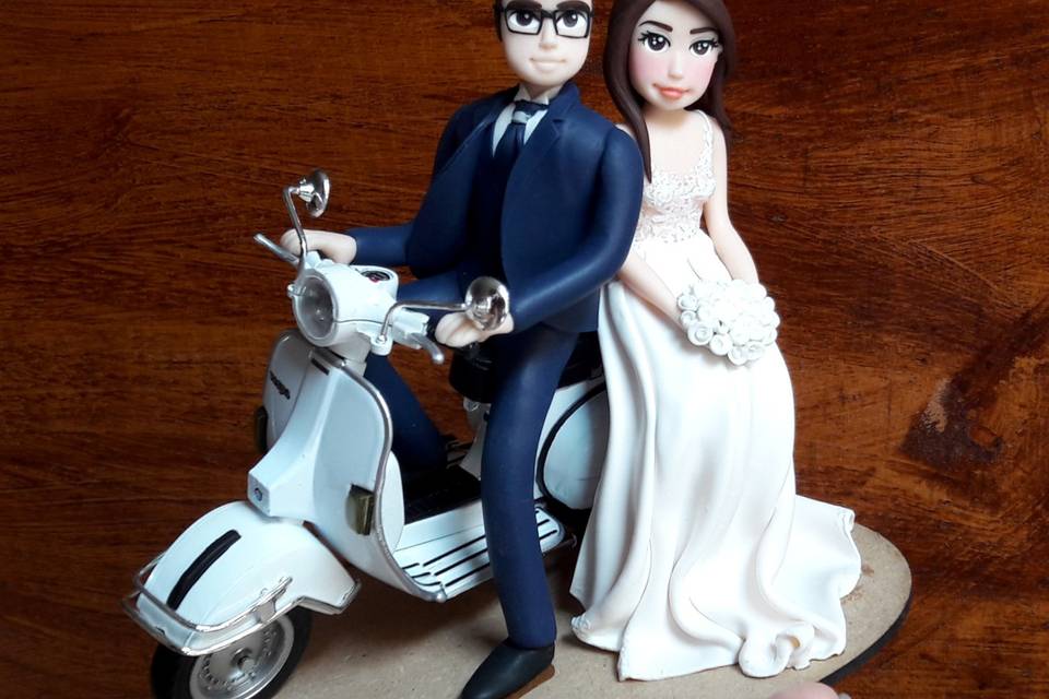 Cake Topper sposi fimo